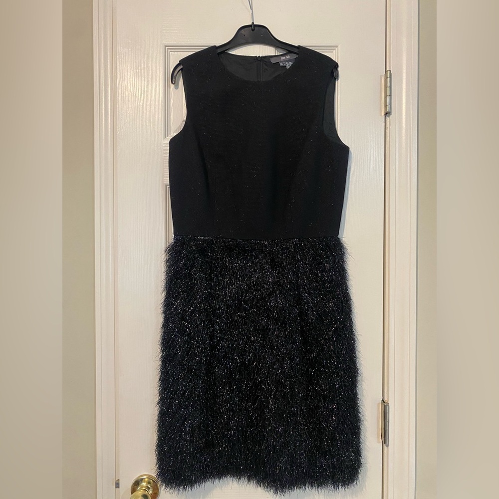Per Se by Carlisle Black Sparkle Fringe Waist Dress 4
